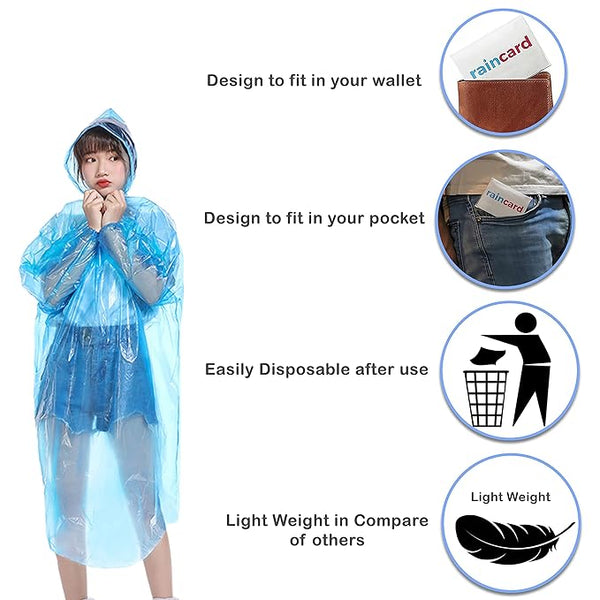 FULLY Reusable Wallet Rain Coats  (Multicolour)