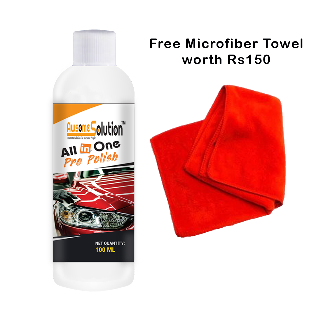 Awsome All In One Pro Polish with 1 Pc Free Micro Fiber Towel